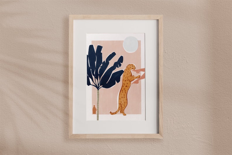 Cartel del leopardo africano Huellas de chitas y animales Cartel de la sala de bebés Decoración de la habitación infantil por Ivy Green Illustrations imagen 6