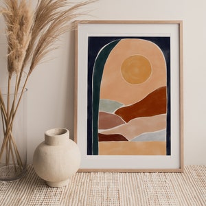 Desert print | Terracotta desert art, posters & prints | Aesthetic boho wall decor | Affordable giclee prints by Ivy Green Illustrations