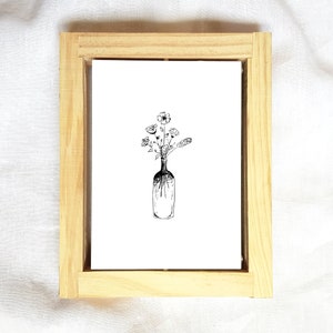 Vaso di fiori stampa vegetale, disegno botanico, pittura, poster di fiori, stampa botanica, decorazione della casa, illustrazione, regalo di riscaldamento della casa