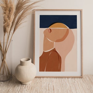 Female abstract art print | Woman silhouette art | Terracotta Decor | Best selling items Ivy Green Illustrations
