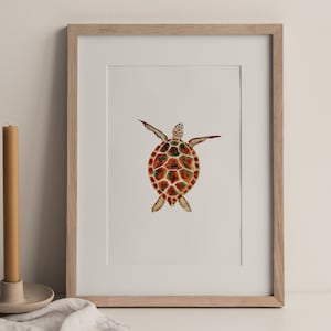 Aquarelle Turtle Print, Turtle Drawing, Aquarelle, Sea Poster, Animals Print, House Decoration, Sea Animal Illustration, Housewarming Gift