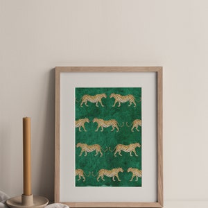 Cartaz de impressão de leopardo, pintura de leopardo, cartaz de quarto infantil, impressão de safari, impressão animal, cartaz de safari, impressão na moda, decoração, presente imagem 3
