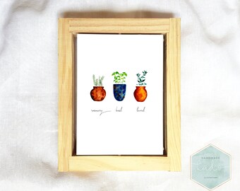 Watercolor Herbs, Herbs Printable, Rosemary Print, Herbs Print, Rosemary Plant, Rosemary art, Aquarelle, Printable Wall Art, Basil Printable