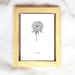 Peony Poster, Peony Wall Art, Peony Prints, Peony decor, Plant Lady Gift, Peony Artwork, Nursery Minimal Art, Fineliner Art, Printable
