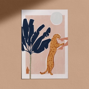 Cartel del leopardo africano Huellas de chitas y animales Cartel de la sala de bebés Decoración de la habitación infantil por Ivy Green Illustrations imagen 4
