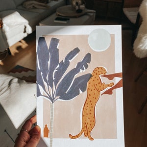 Cartel del leopardo africano Huellas de chitas y animales Cartel de la sala de bebés Decoración de la habitación infantil por Ivy Green Illustrations imagen 5