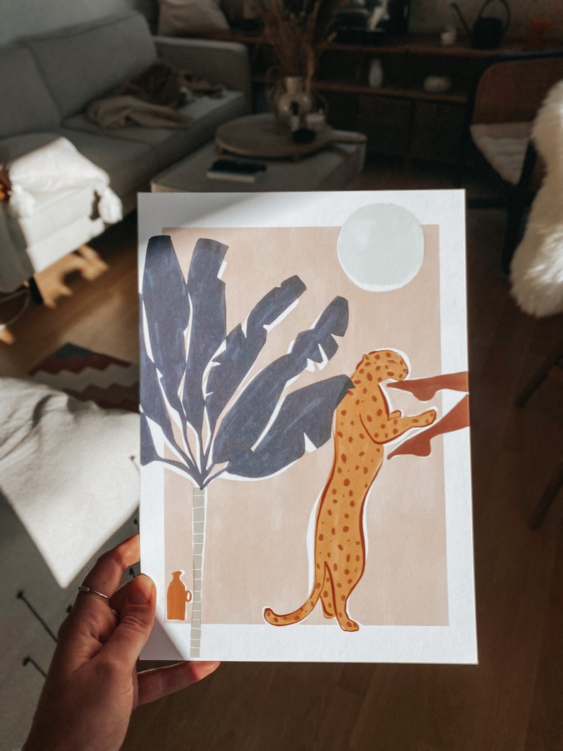 Cartel del leopardo africano Huellas de chitas y animales Cartel de la sala de bebés Decoración de la habitación infantil por Ivy Green Illustrations imagen 5