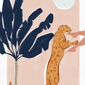 Cartel del leopardo africano Huellas de chitas y animales Cartel de la sala de bebés Decoración de la habitación infantil por Ivy Green Illustrations imagen 2