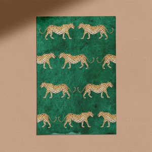 Cartaz de impressão de leopardo, pintura de leopardo, cartaz de quarto infantil, impressão de safari, impressão animal, cartaz de safari, impressão na moda, decoração, presente imagem 4