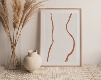 Cartel de arte de línea curva | Formas femeninas | Carteles con diseño de arte lineal | Ivy Green Illustrations