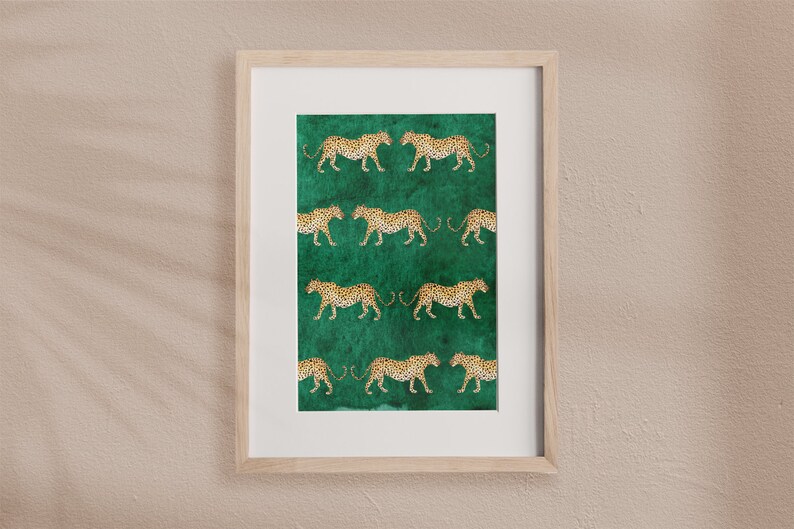 Cartaz de impressão de leopardo, pintura de leopardo, cartaz de quarto infantil, impressão de safari, impressão animal, cartaz de safari, impressão na moda, decoração, presente imagem 6