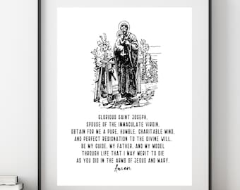 St joseph print Etsy photograph regarding Printable Prayer to St. Joseph titled St joseph print Etsy
