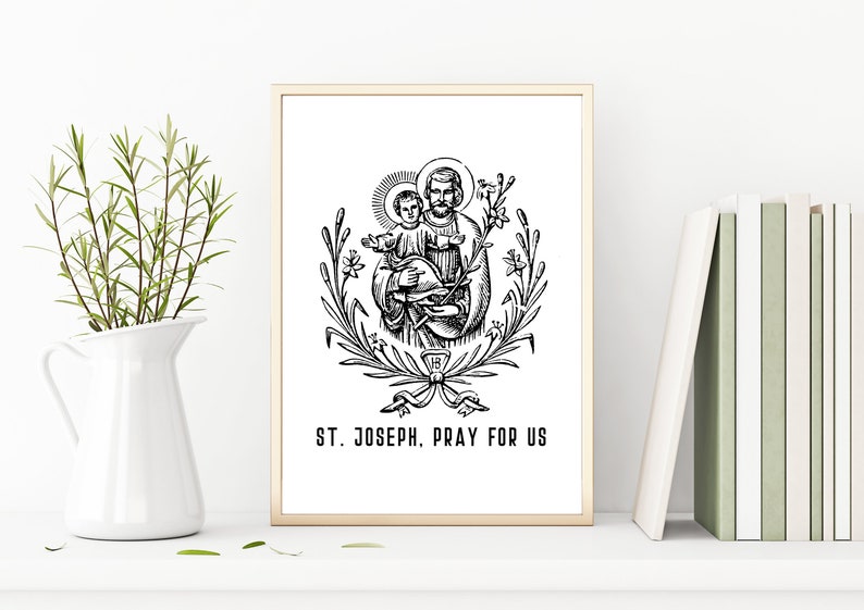 St. Joseph Prayer Print Printable Catholic Wall Decor Fathers Working day Affirmation Present graphic about Printable Prayer to St. Joseph known as St. Joseph Prayer Print Printable Catholic Wall Decor Fathers Working day Affirmation Reward