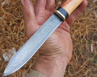 Pattern Welded / Damascus Viking Seax or Drop Point