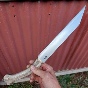 Sharp Viking Antler Seax and Scabbard