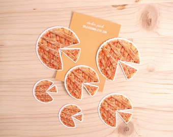 Apple Pie Sticker Pack | 3 Sizes | Pastry Realistic Illustration | Handmade Dessert Art | Vinyl | Waterproof