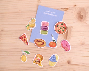 Personalised Sticker Pack | 10 Mini Stickers | Realistic Food, Animal and Flower Illustration | Handmade Art | Vinyl | Waterproof