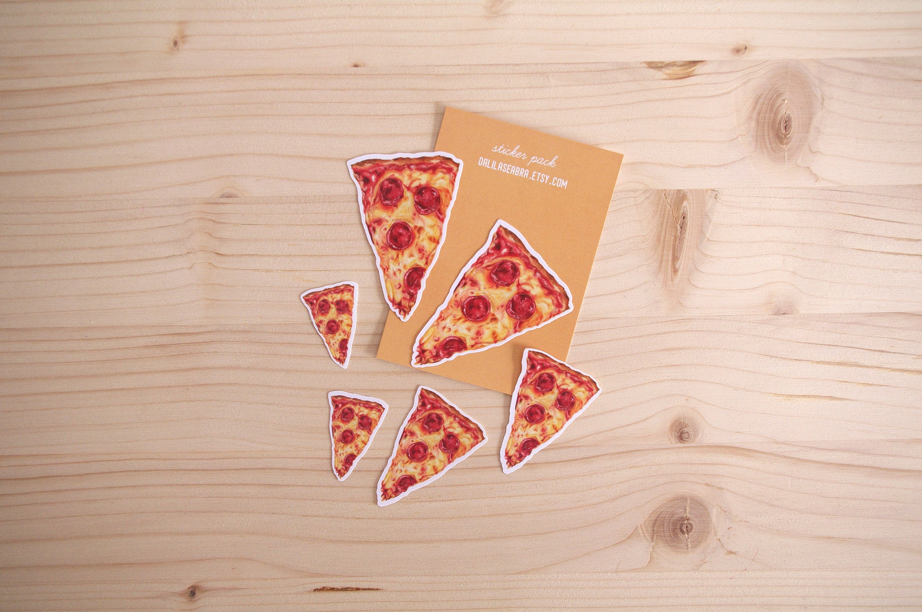 Slice Sticker Design Pepperoni Pizza Slice Sticker Pack 3 Sizes Fast Food | Etsy