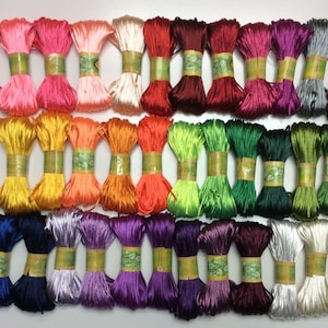 Pack of 2 Satin Cord for Jewelry Making DIY Bracelet Cord 2.5mm Macrame Cord 21 Yard Each 50 Colors