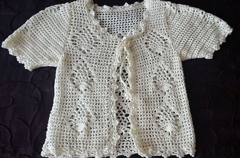 Hand-Crocheted Unisex Mesh Baby Summer Shirt Blouse for 6-12 months