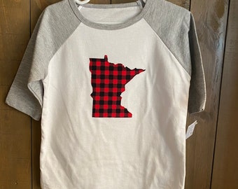 MN Baseball Shirt | Minnesota Shirt, Raglan, State Shirt, Toddler, 2T, 3T, 4T, Baby Shower Gift, Toddler Girl, Toddler Boy, MN Gift, Outdoor