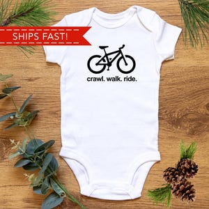 Bike Baby Bodysuit | Crawl Walk Ride, Bike Baby, Coming Home Outfit, Newborn, Baby Shower Gift, Baby Girl, Baby Boy, Baby Gift, Cycling