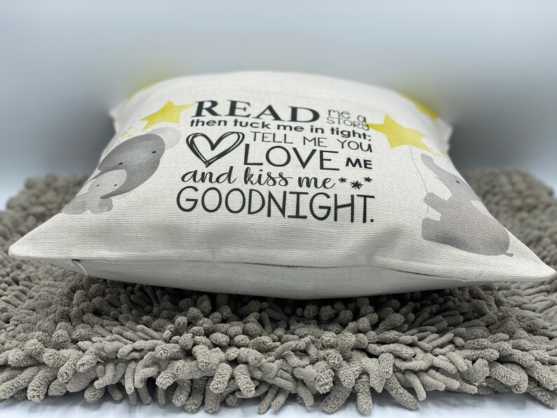 Reading Gift Gender Neutral Grey Elephant Read Me A Story Reading Pillow Book Pillow,Baby Shower Pocket Pillow Kid Gift Toddler Gift