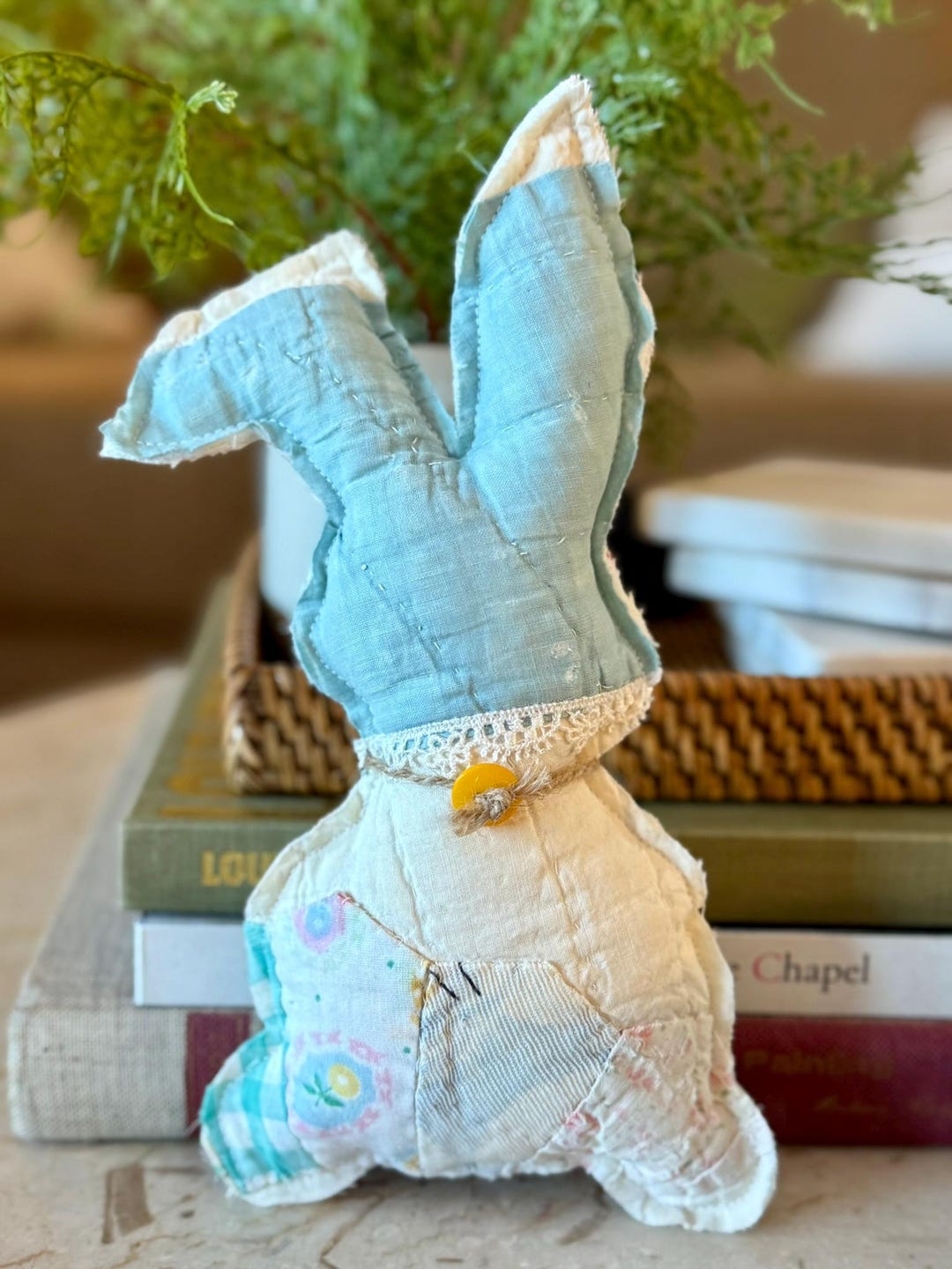 Quilted Rabbit Antique Quilt Bunny Rabbit: Handmade Farmhouse Decor - Etsy