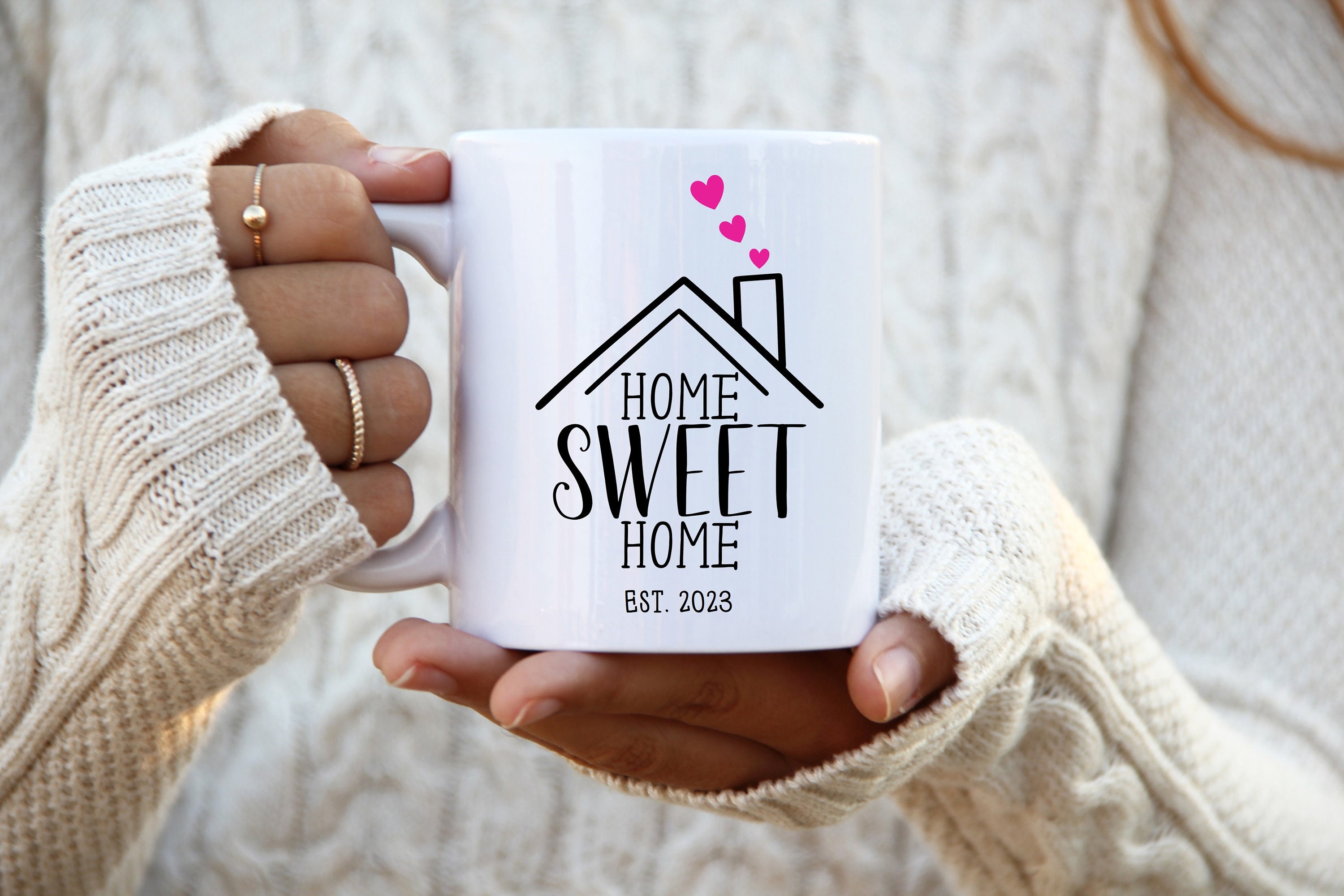Home Sweet Home Vintage Tea Mug With Tea Bag Holder