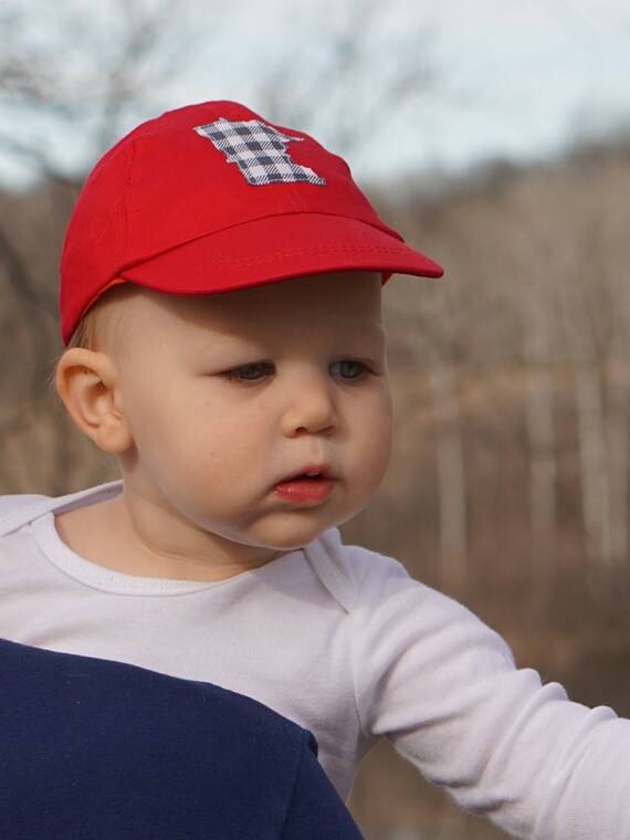 FabiLovesGracie Infant MN Hat | Minnesota | Baby Baseball Hat | Baby Gift | MN | Buffalo Check | Gender Neutral | Unique Baby Gift | Baseball Cap