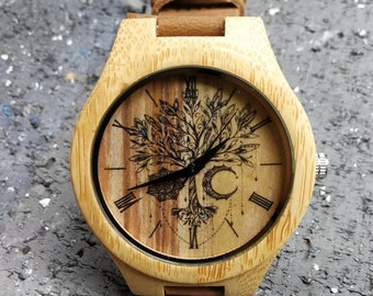 Tree Watch, Plant Watch, Tree of Life Watch, Unisex, Men's and Women's Watch, Wood Wooden Watch, ideal for Birthday, Anniversary & Christmas