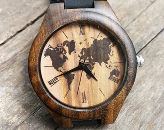 Reloj de mapa mundial vintage, reloj de mapa mundial, reloj de mapa, unisex, reloj para hombres y mujeres, fiesta de aniversario de cumpleaños personalizada, regalo de Navidad