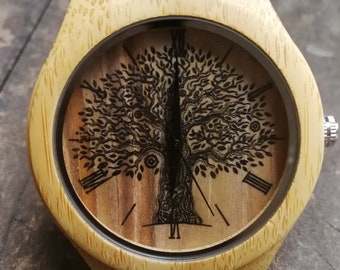 Tree of Life Watch, Tree Watch, Plant Watch, Unisex, Men's and Women's Watch, Wood Wooden Watch, ideal for Birthday, Anniversary & Christmas