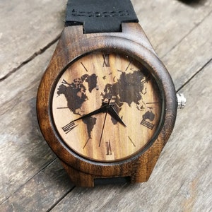 Vintage Weltkarte Uhr, Weltkarte Uhr, Kartenuhr, Unisex, Herren- und Damenuhr, personalisierte Geburtstag Jahrestag Abschlussball, Weihnachtsgeschenk