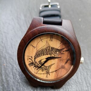 Fish Watch, Fishing Watch, Fish Lover Watch, Unisex, Men&#39;s and Women&#39;s Watch, ideal for Birthday, Anniversary, Prom, Retirement & Christmas
