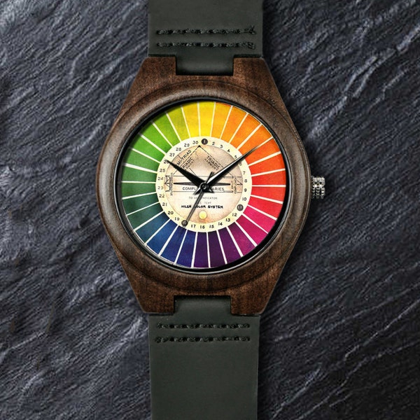 Arc-en-ciel, Multicolore, Montre palette de couleurs, Montre-bracelet unisexe, Cadeau personnalisé pour les enseignants, Anniversaire, Anniversaire, Halloween et Noël