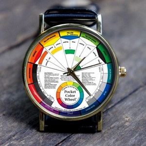 Rainbow Watch, Color Palette Watch, Unique Watch, Gents Watch, Ladies Watch, Unisex, Men’s & Women’s Wrist Watch, Engraved Personalized Gift
