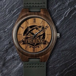 Fish Watch, Fishing Watch, Fish Lover Watch, Unisex, Men&#39;s and Women&#39;s Watch, ideal for Birthday, Anniversary, Prom, Retirement & Christmas