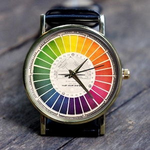 Rainbow Watch, Color Palette Watch, Unique Watch, Gents Watch, Ladies Watch, Unisex, Men’s & Women’s Wrist Watch, Engraved Personalized Gift