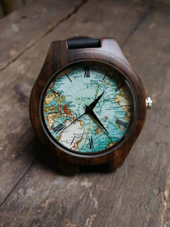Arctic Circle Map Watch, World Map Watch, Map Watch, Unisex, Men's and Women's Watch, Personalized Birthday Anniversary Prom, Christmas Gift