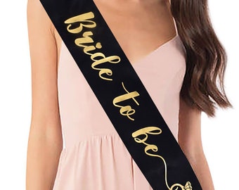 Bride Sash, Bride to Be Sash, Gold Letters | Bachelorette Sash, Black Bride to be Sash, Pink Bride to be Sash, White Bride to be Sash