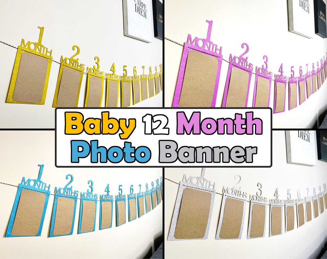 First Birthday Photo Banner 1st Birthday Photo Banner 12 - Etsy