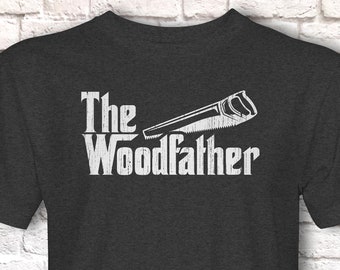Funny Carpenter camiseta, Woodfather Parody Gift Idea, Humorous Woodworking Joiner Camiseta camiseta T Top, Handsaw