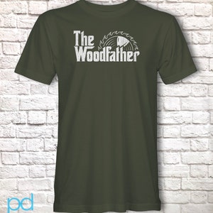 Funny Carpenter T-Shirt, Woodfather Parody Gift Idea, Humorous Woodworking Joiner Tee Shirt T Top, Circular Saw Army