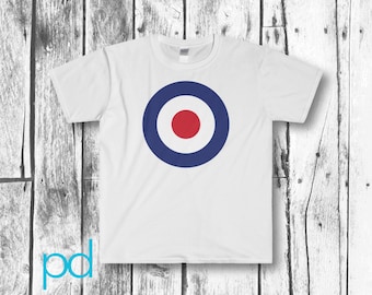 RAF Roundel Target Bullseye Red White & Blue MOD Circle Men's Fitted Short Sleeve Tee