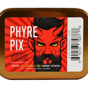 Phyre Pix 120 pack x 3 &#39;Collectors Edition&#39; - Vacuum Infused Cinnamon Flavored Toothpicks  -  We dare you to try em! Great Stocking Stuffer!