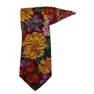 Tango By Max Raab Floral Flowers Vintage Novelty 100% Cotton Necktie