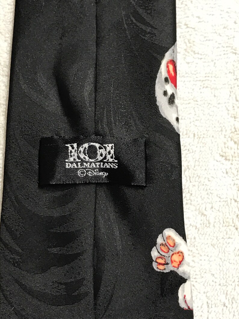 Disney 101 Dalmatians Tie Wearing Puppy Cartoon Vintage Novelty Tie Necktie