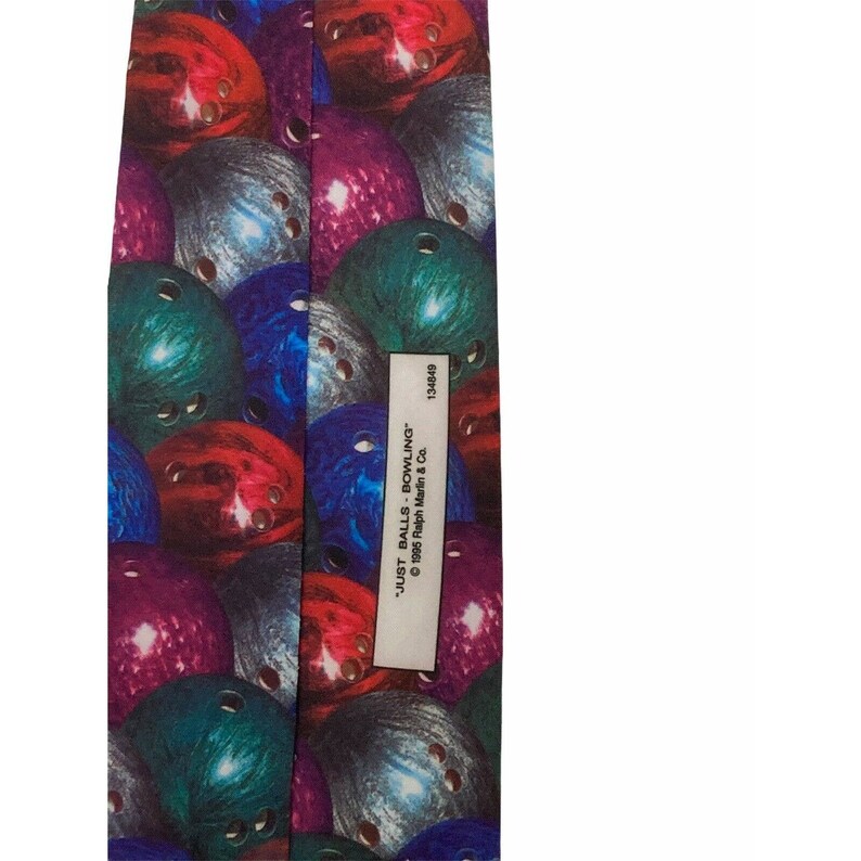 Ralph Marlin Just Balls Bowling Vintage Novelty Polyester Necktie