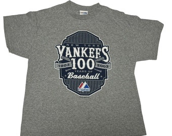 Maglietta da ragazzo MLB New York Yankees 100 anni 1903-2003 Grigia XL